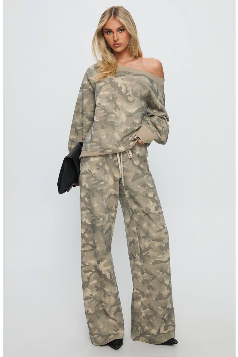 Wellness Camo One-Shoulder Sweatshirt, Alternate, color, WASHED CAMO