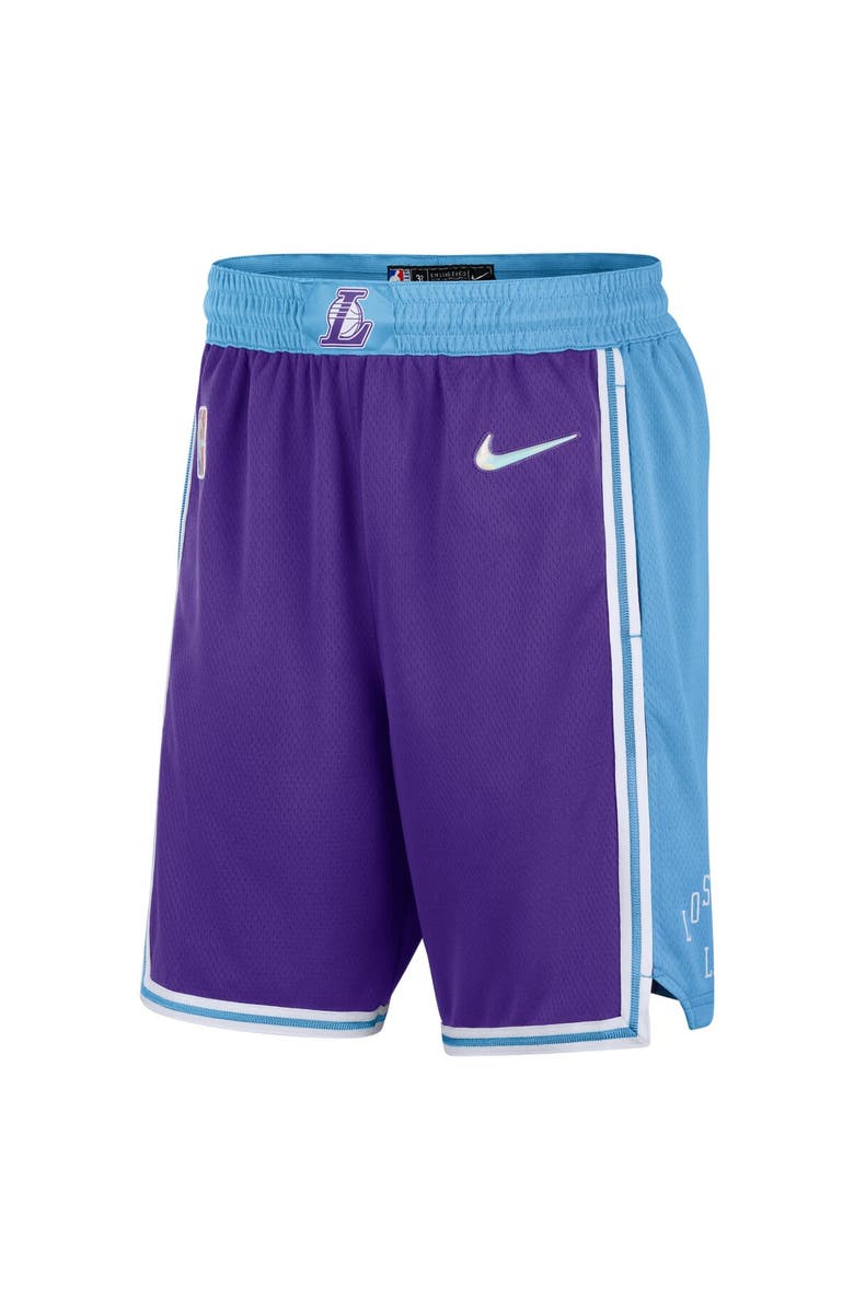 Nike Men's Nike Purple/Blue Los Angeles Lakers 2021/22 City Edition Swingman Shorts, Alternate, color, 