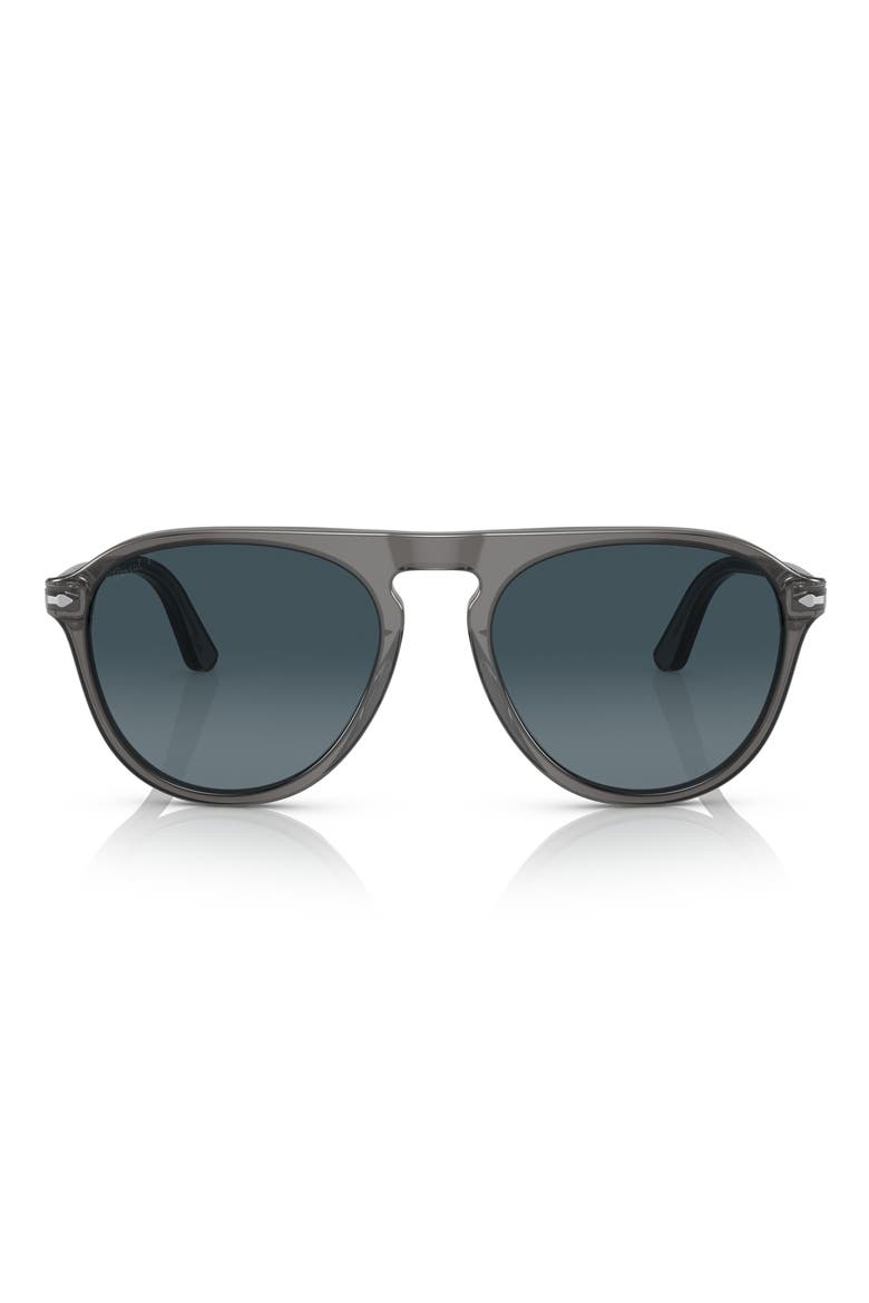 55mm Gradient Polarized Pilot Sunglasses, Alternate, color, TRANSPARENT GREY