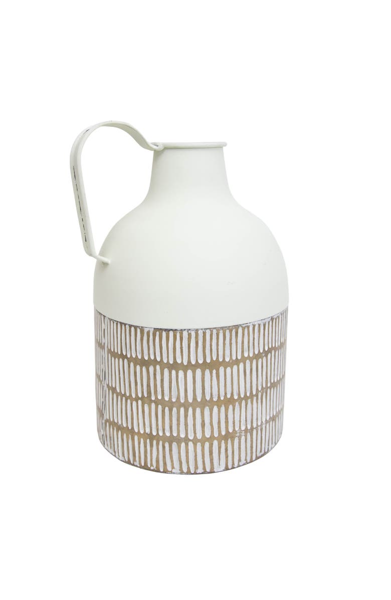Foreside Home and Garden Jug Brass Metal Vase, Alternate, color, Brown
