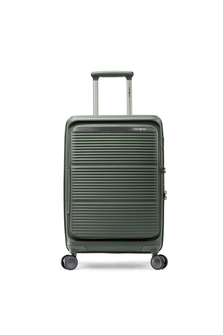 Paralux Expandable 22" Carry On Spinner Luggage, Main, color, Olive