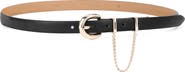 Ettika Chain Buckle Leather Belt