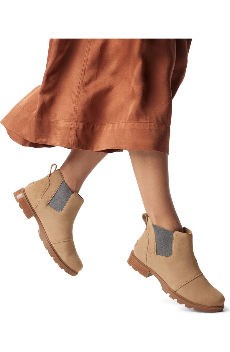 SOREL Emelie III Waterproof Chelsea Boot, Alternate, color, Dusty Tan/ Gum