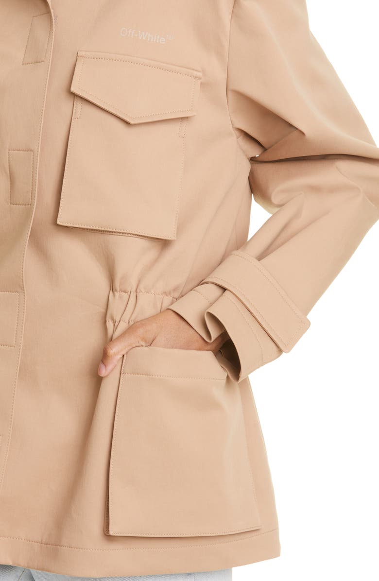 Off-White Diagonal Stripe Stretch Cotton Field Jacket, Alternate, color,