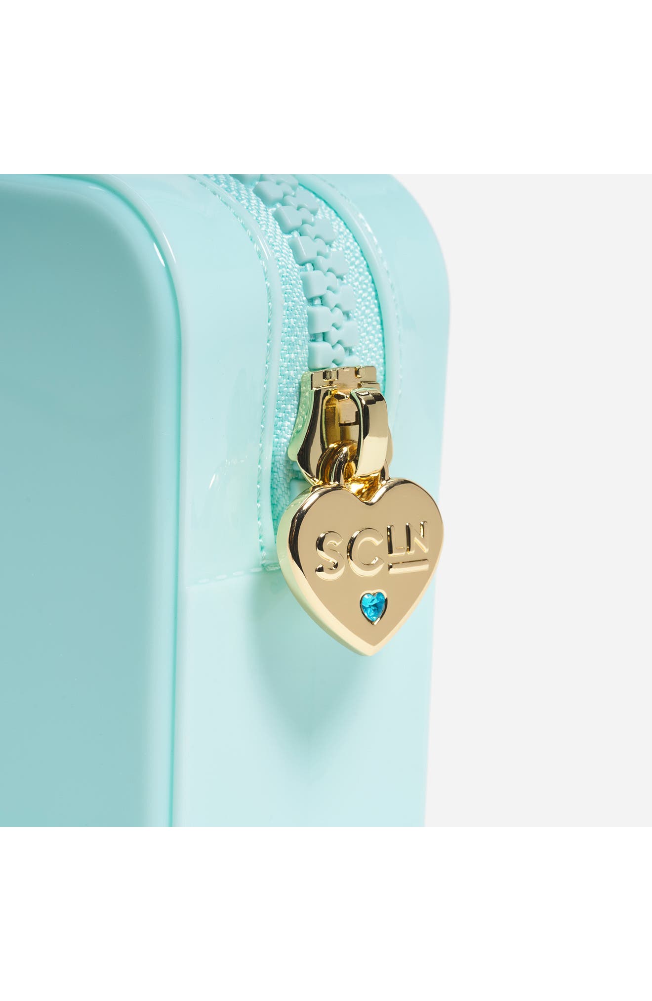 Stoney Clover Lane Small Glitter Clear Pouch, Alternate, color, Sky