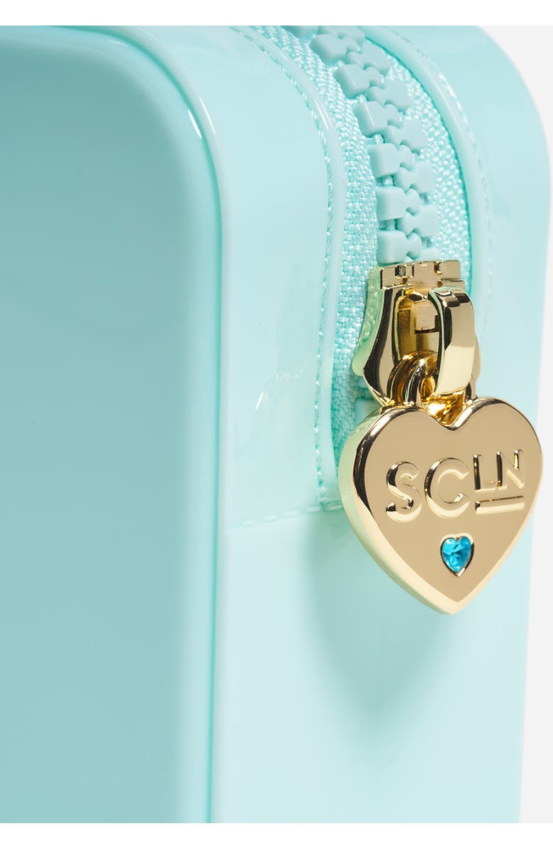 Stoney Clover Lane Small Glitter Clear Pouch, Alternate, color, Sky