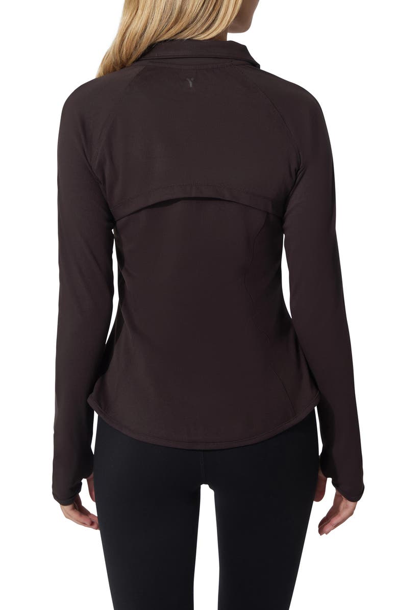 YOGALICIOUS Lux Rebel Flared Full Zip Sweatshirt, Alternate, color, Chocolate Mousse