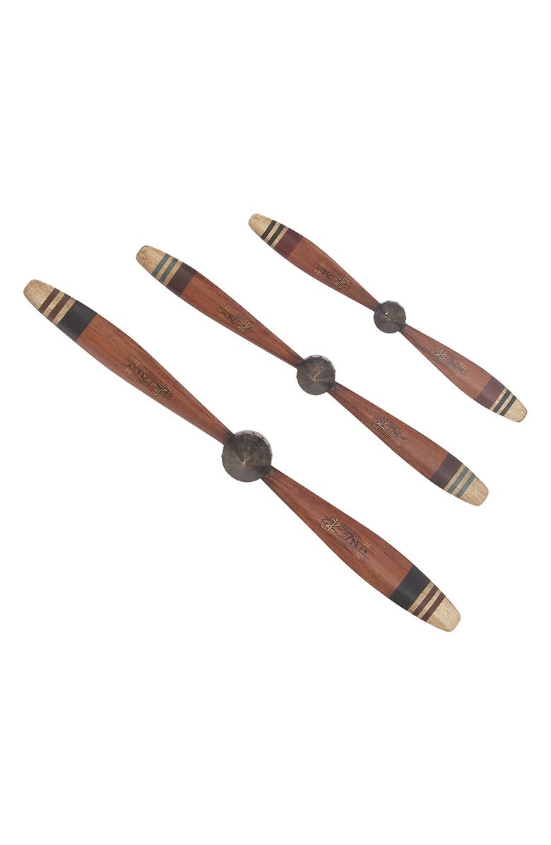 SONOMA SAGE HOME Red Metal 2-Blade Airplane Propeller Wall Decor with Aviation Detail - Set of 3, Alternate, color,
