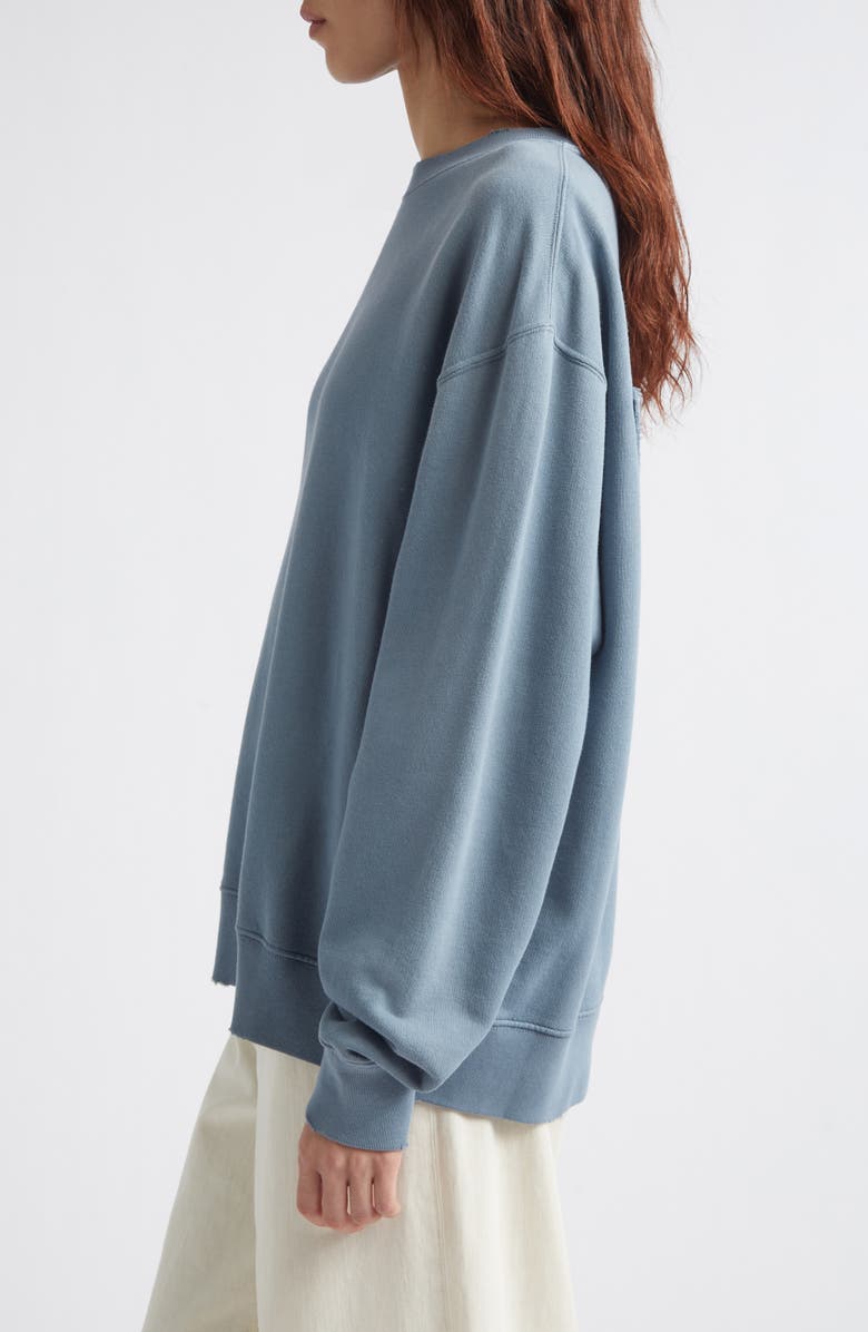 Golden Goose Boxy Faded Cotton Sweatshirt, Alternate, color, Windward Blue