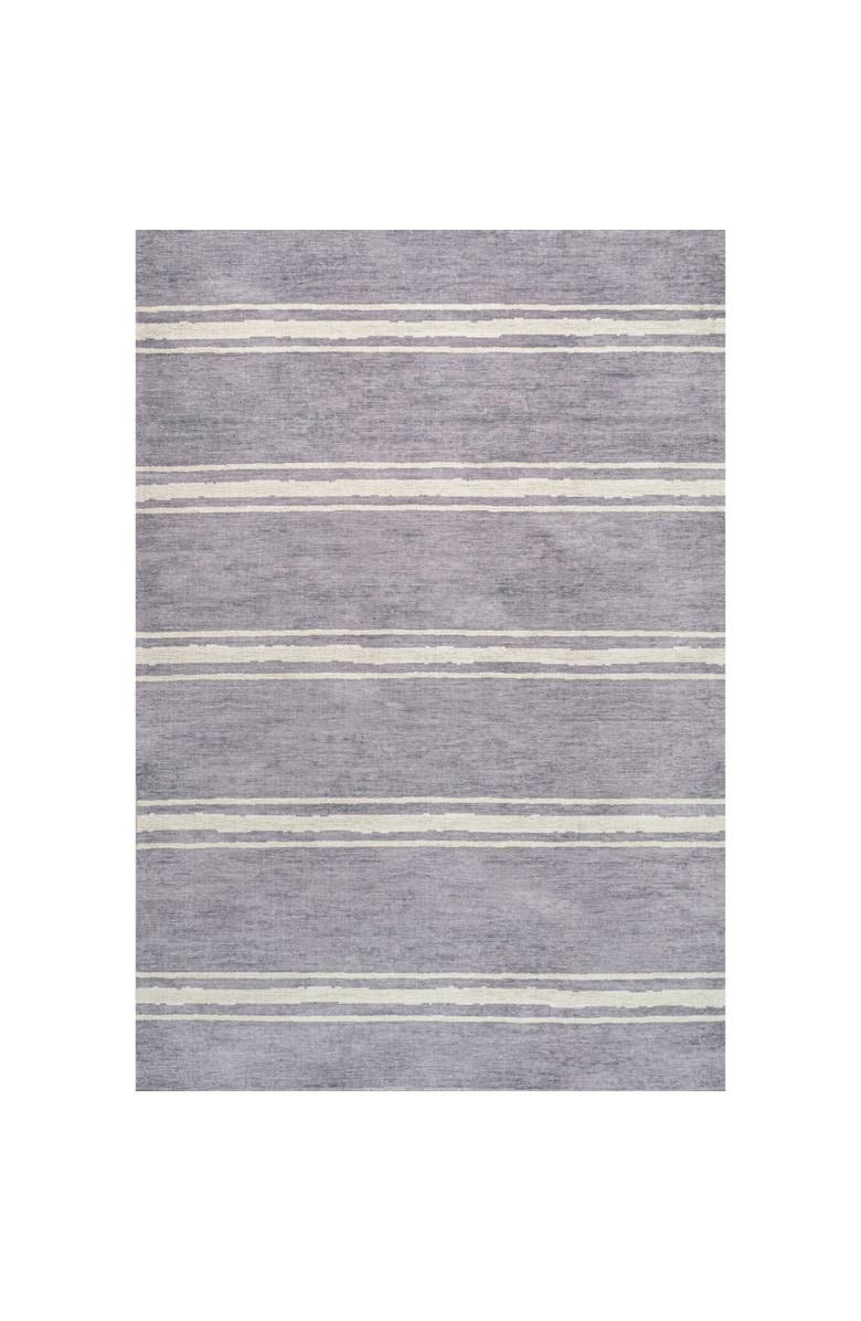 JONATHAN Y Bande Distressed Ticking Stripe Machine-Washable Area Rug, Alternate, color, Lavender/Ivory
