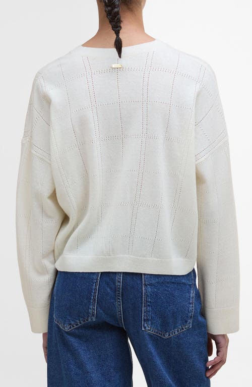 Barbour Blakely Wool Blend Cardigan In White