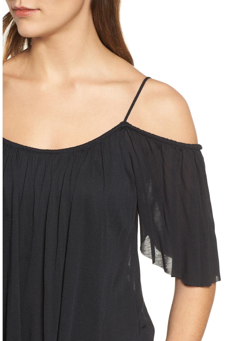 Flight Phase Cold Shoulder Top, Alternate, color, BLACK