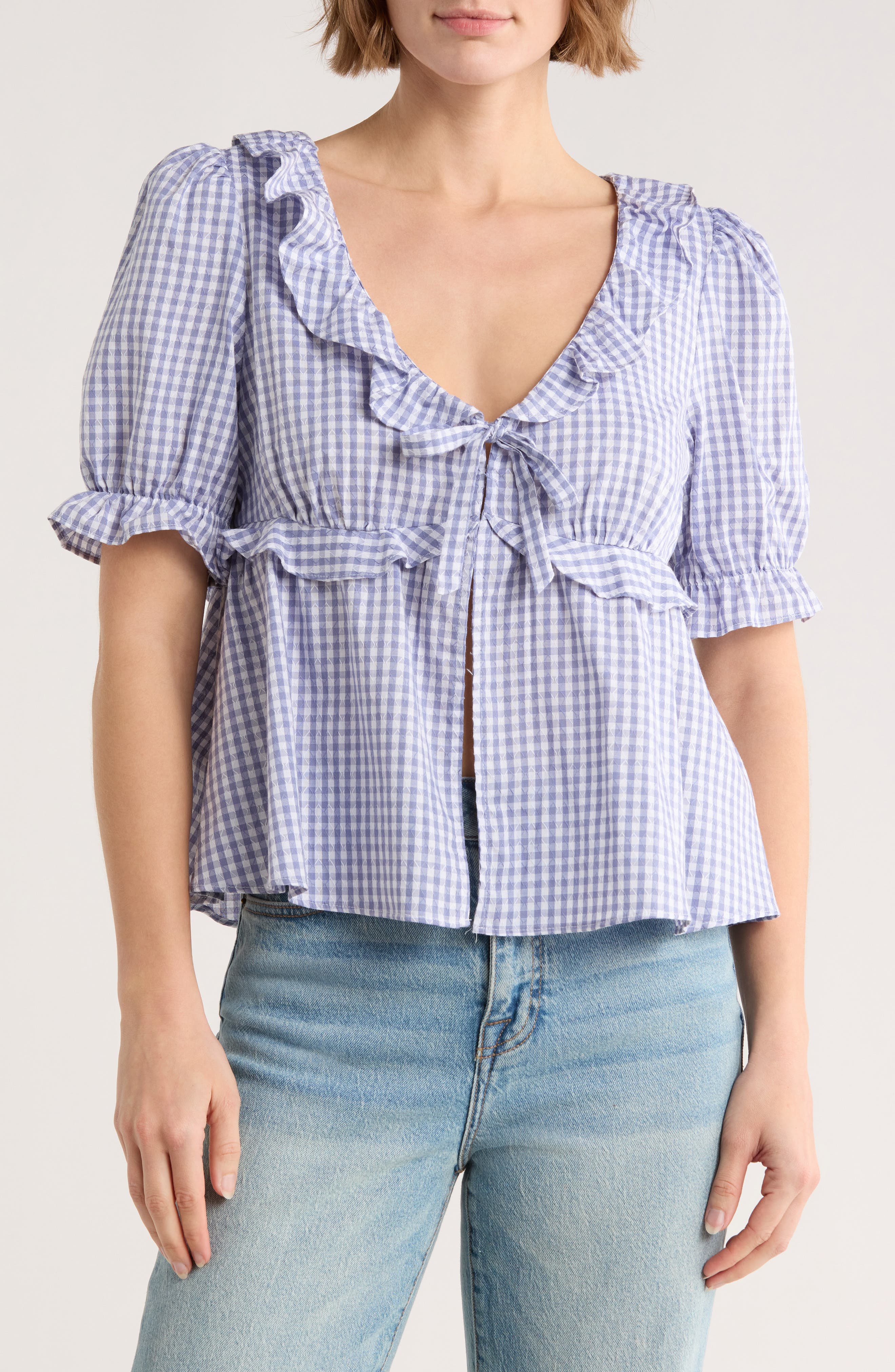 BLUE F- WHITE GINGHAM