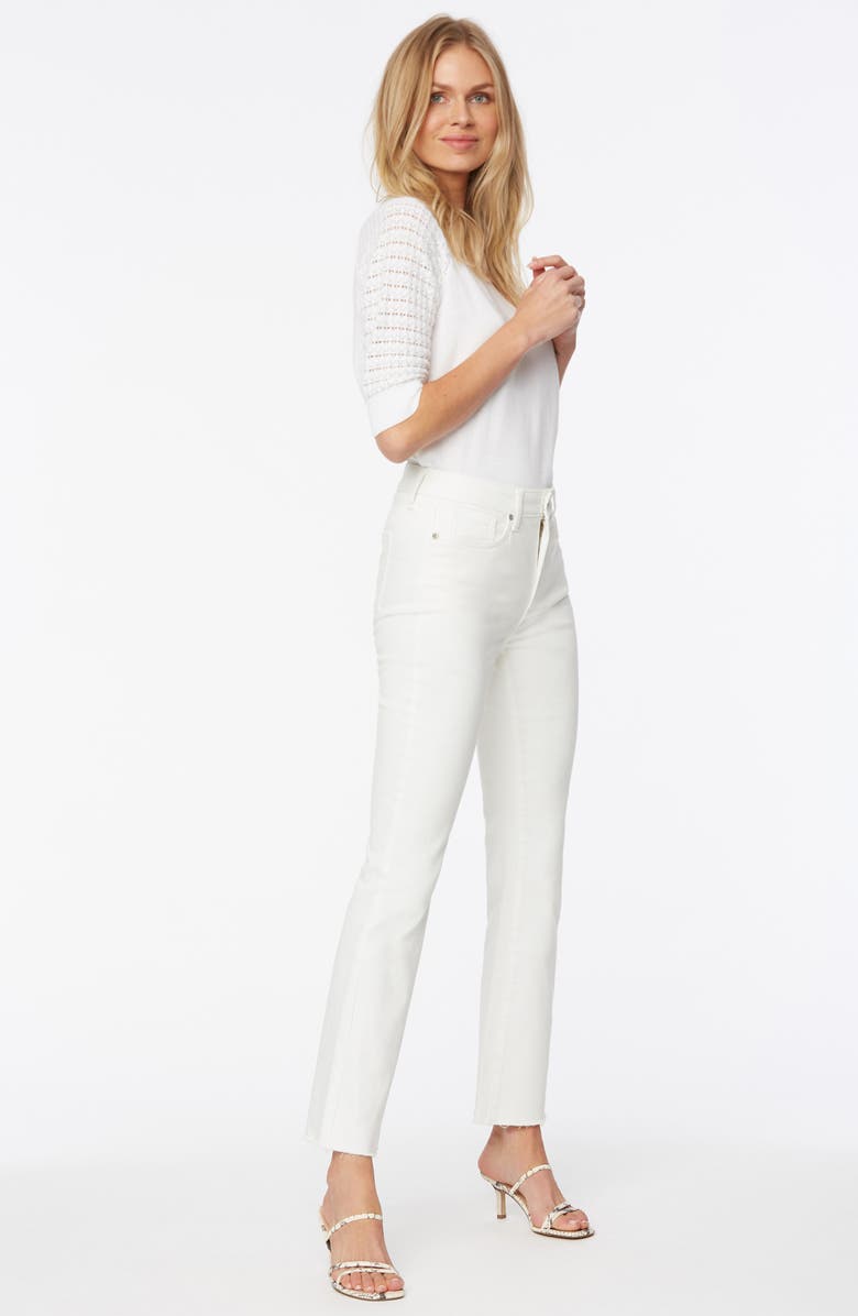 NYDJ Cool Embrace<sup>®</sup> Raw Hem Ankle Slim Bootcut Jeans, Alternate, color, Optic White