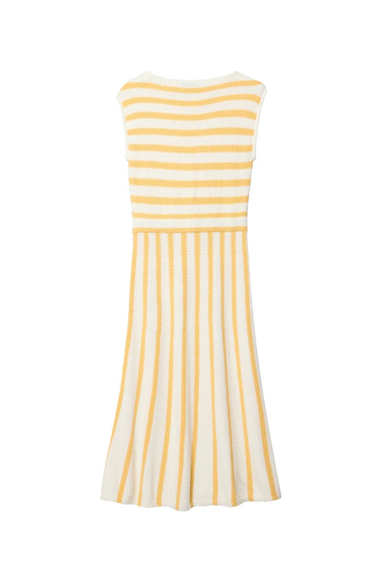 Cotton Blend Striped Midi Dress, Alternate, color, Yellow