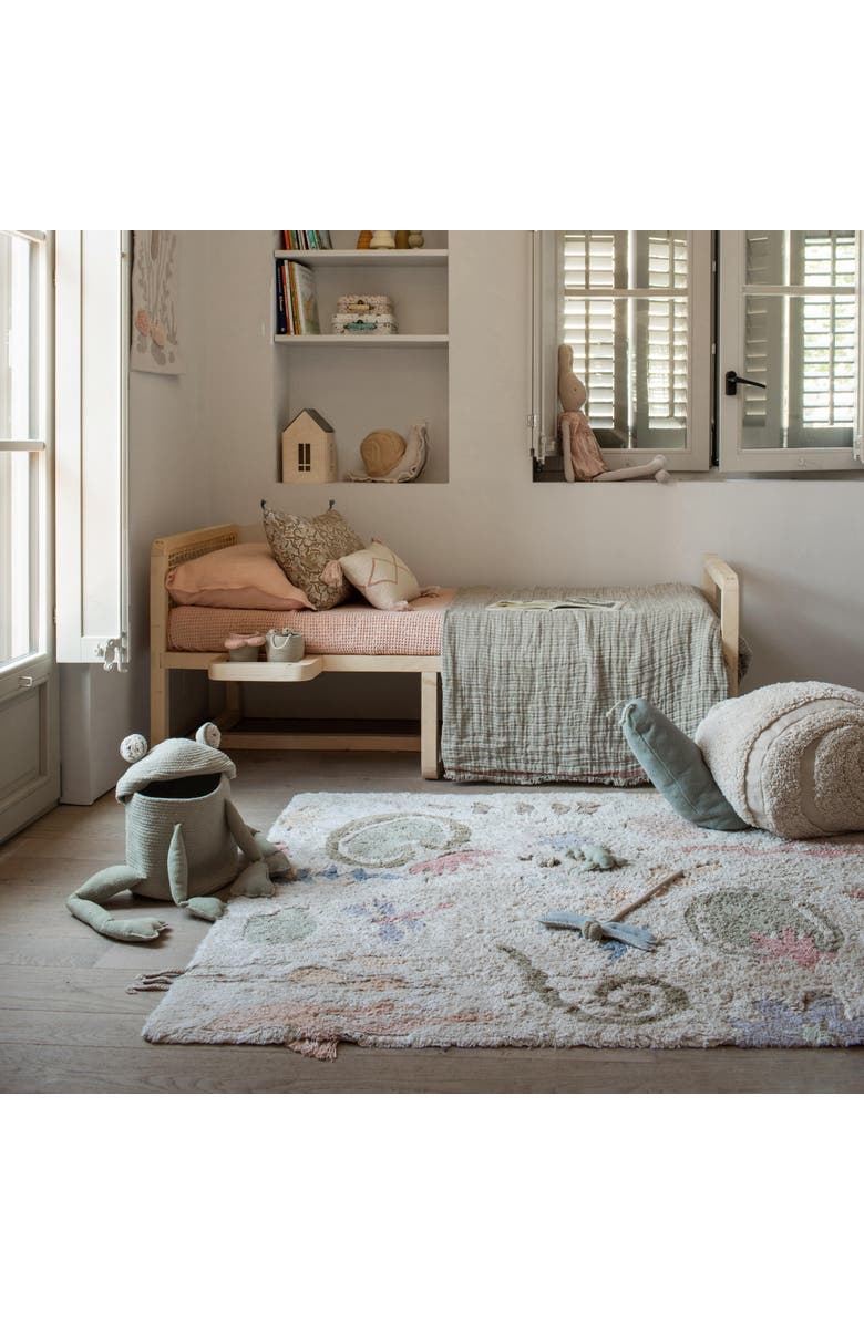 Lorena Canals Pouf Mr. Snail, Alternate, color, Natural, Vintage Blue