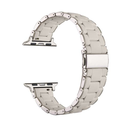 Posh Tech Orla Silicone + Stainless Steel Band For Apple Watch In Metallic