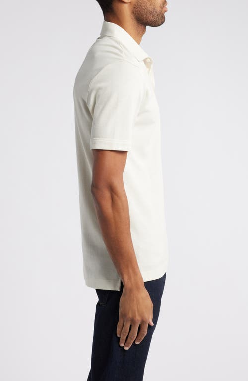 Hugo Boss Mercerized-cotton Polo Shirt With Ripstop Structure In Neutral