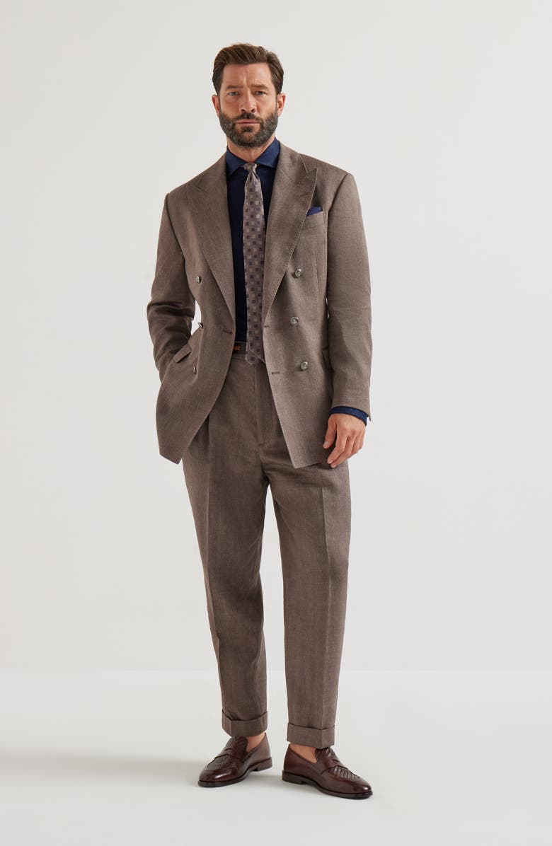 Brunello Cucinelli Chevron trousers, Alternate, color, Hazelnut
