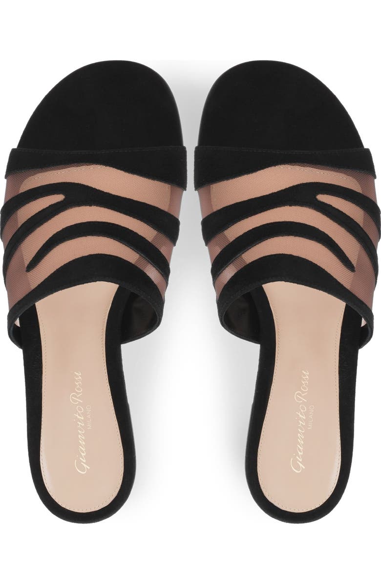 Gianvito Rossi Tigra Sandals, Alternate, color, Black Fabric And Suede