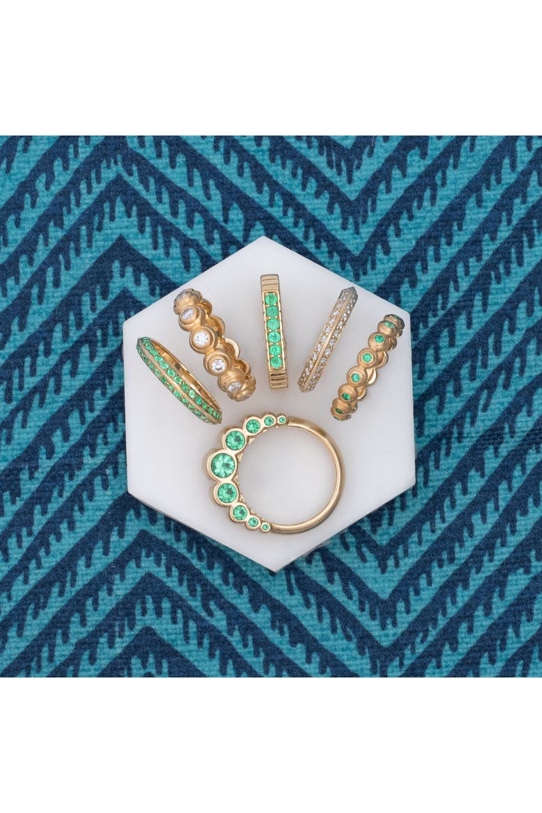 Crew Knife Edge Stacking Ring - Emerald, Alternate, color, Emerald- Gold