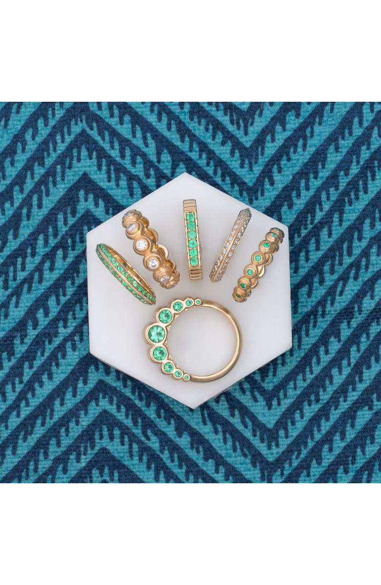Campbell + Charlotte Crew Knife Edge Stacking Ring - Emerald, Alternate, color, Emerald- Gold