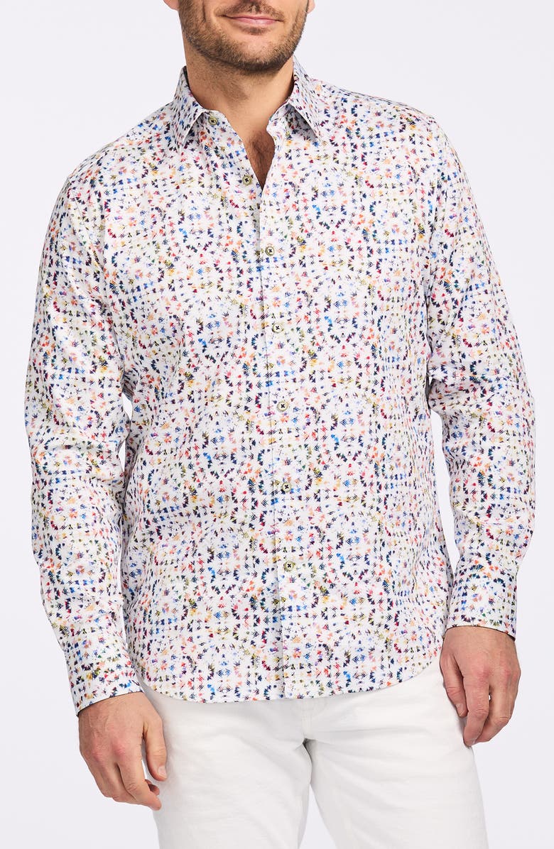 Robert Graham Barlow Cotton Button-Up Shirt, Main, color,