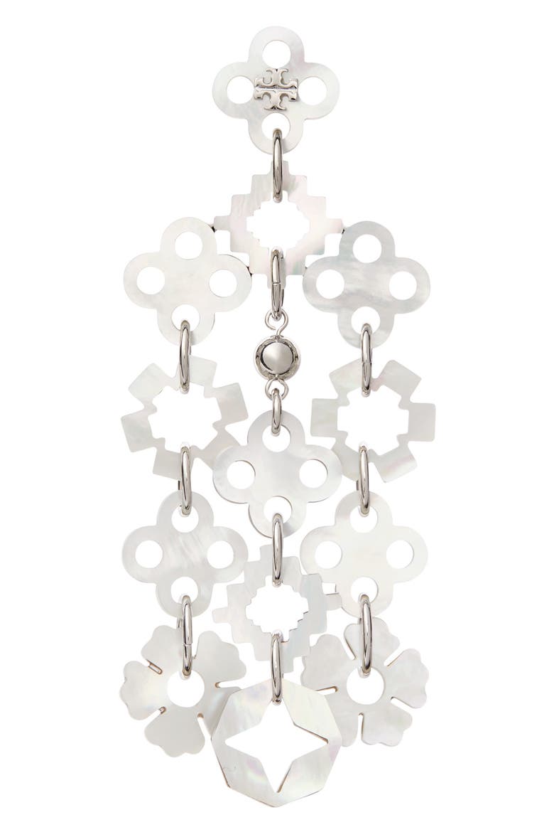 Forget Me Not Drop Earrings, Alternate, color, LIGHT SILVER / IVORY