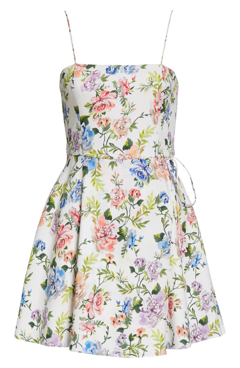 Alice + Olivia Trixie Floral Spaghetti Strap Dress, Alternate, color,