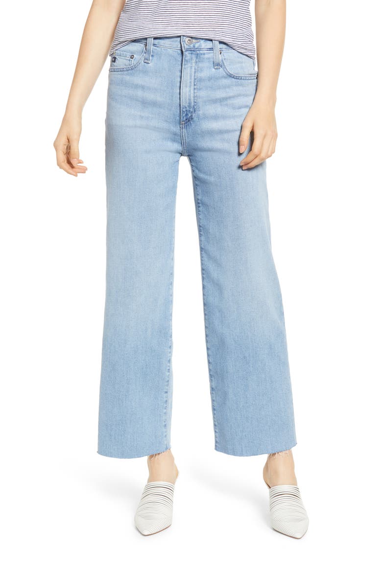 Etta High Waist Crop Wide Leg Jeans, Main, color, BLUE OASIS
