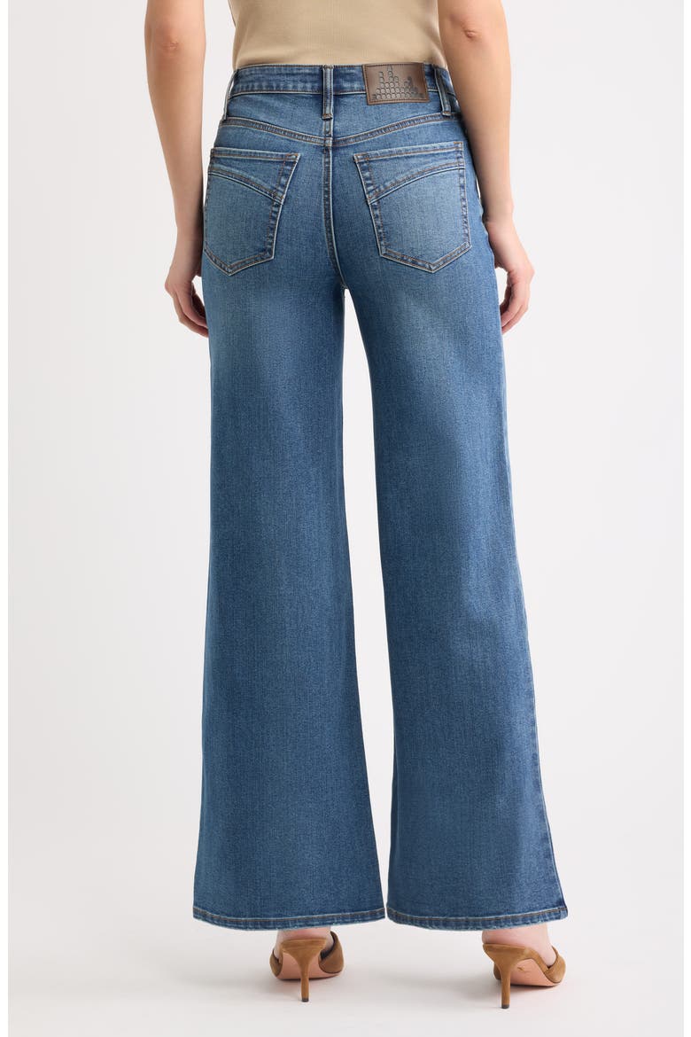 Stud Embroidered Wide Leg Jeans, Alternate, color, MEDIUM INDIGO