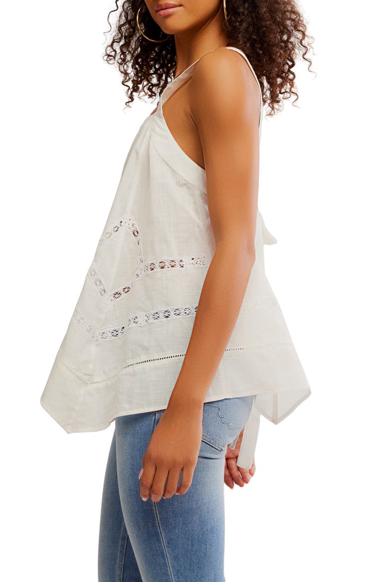 Free People Lace Inset Handkerchief Hem Cotton Camisole (Women