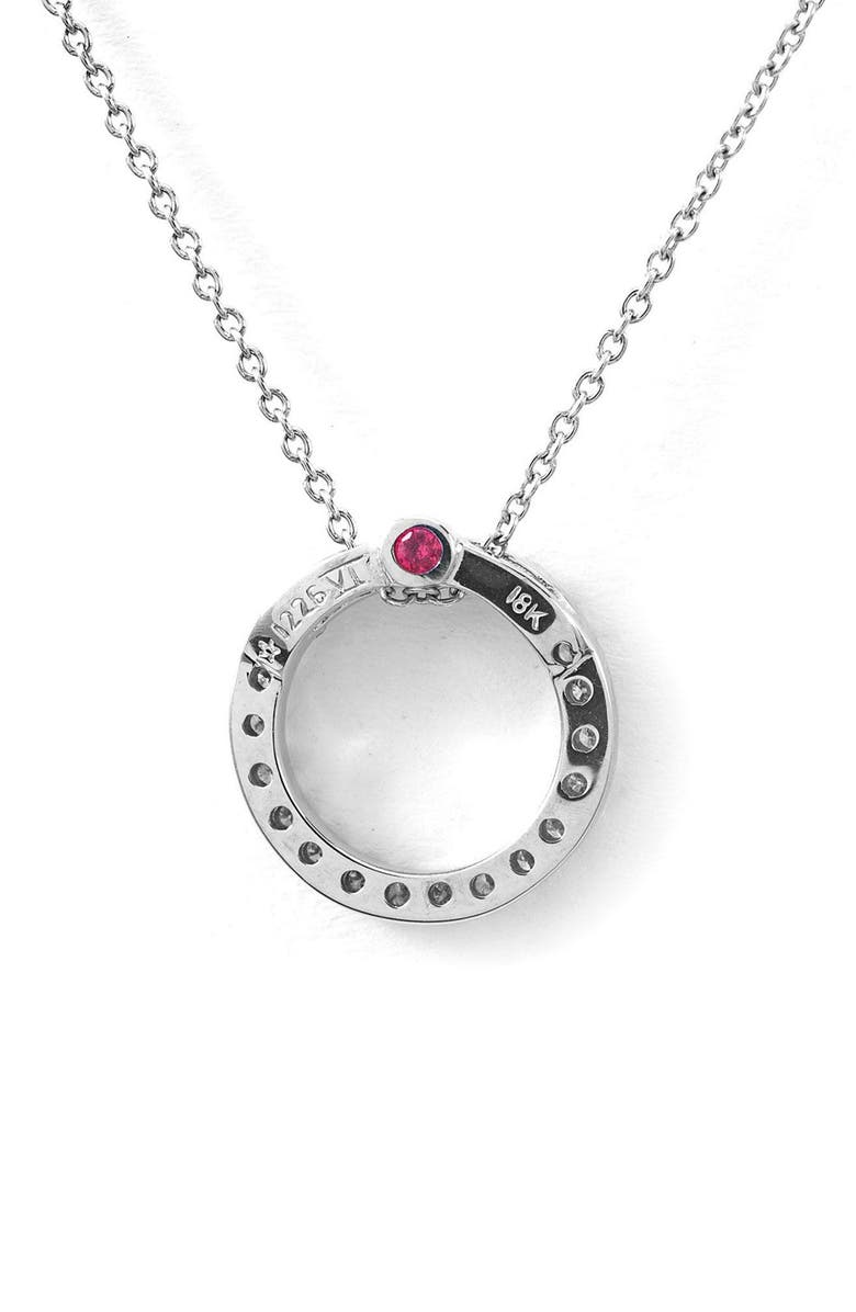 Roberto Coin 'Tiny Treasures' Small Diamond Circle Pendant Necklace, Alternate, color, White Gold