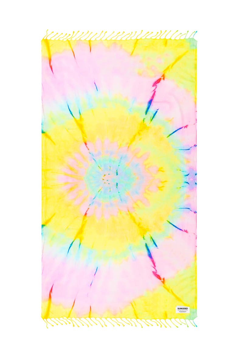 Sand Free Beach Towel - Tie Dye, Alternate, color, Tel Aviv Rainbow