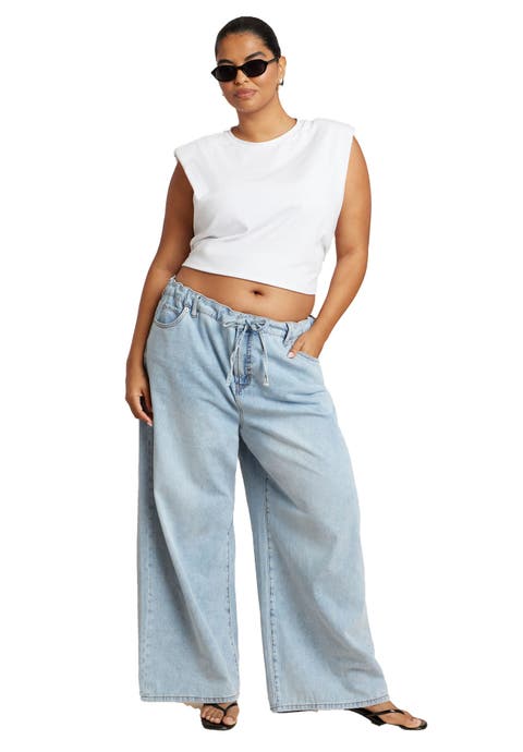 Drawstring Waist Lightweight Jean (Plus)