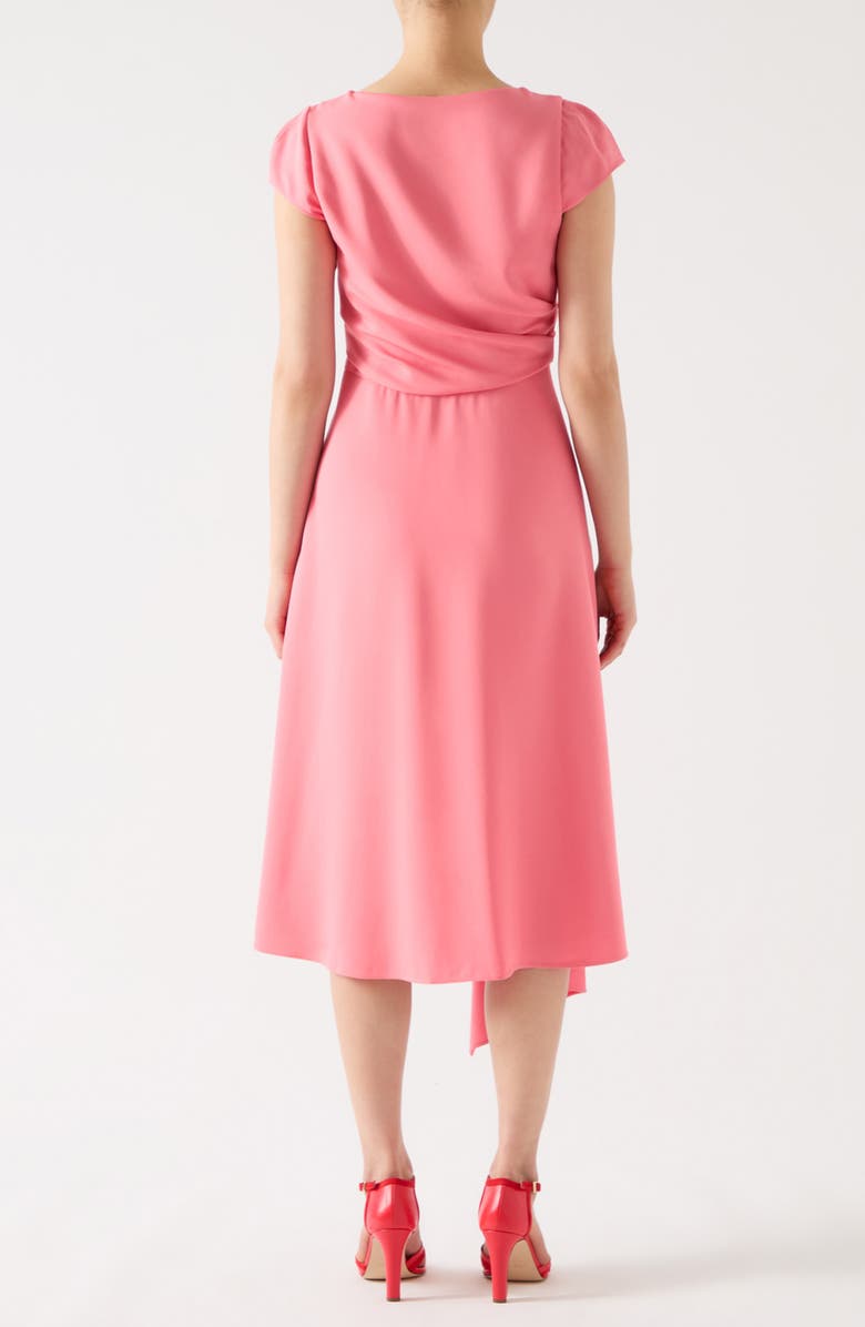 LK Bennett Moon Cap Sleeve Crepe Midi Dress, Alternate, color, Pink