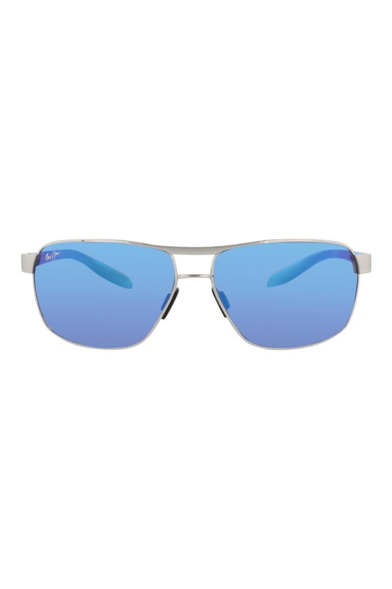 62mm Aviator Sunglasses, Main, color, CHROME CHROME BLUE