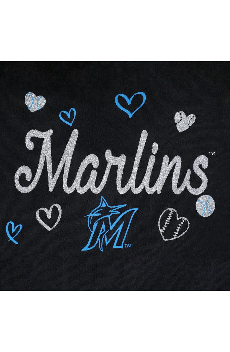 Outerstuff Girls Newborn & Infant Black Miami Marlins 3-Piece Home Plate Bodysuit Bib & Booties Set, Alternate, color, Black