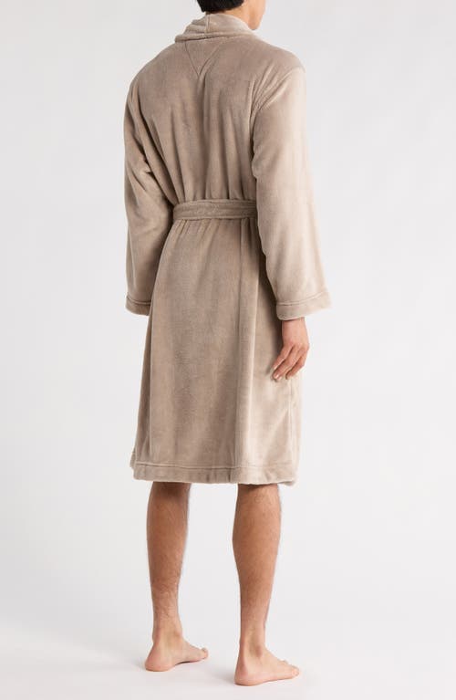 Tommy Hilfiger Plush Fleece Robe In Brown