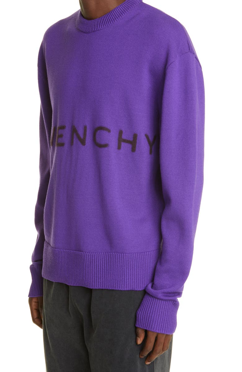 Givenchy Tufted Logo Wool Sweater, Alternate, color, 
