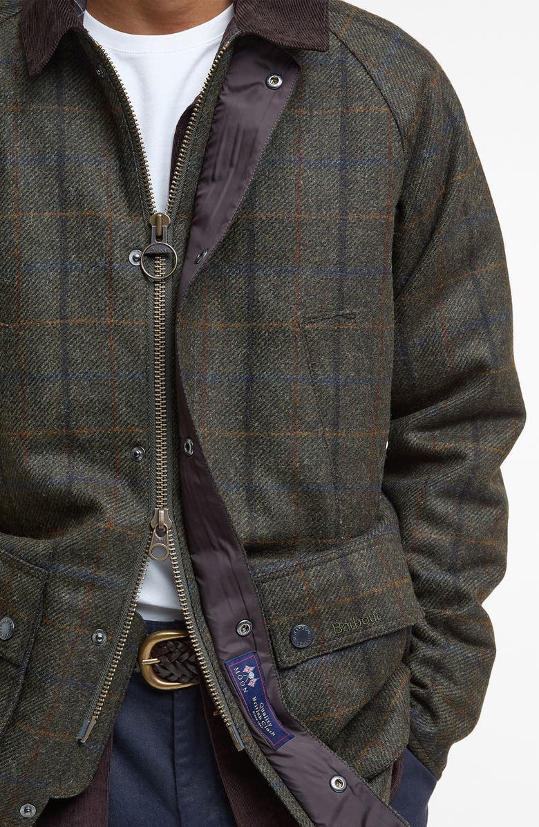 Barbour Bedale Check Corduroy Collar Wool Jacket, Alternate, color,