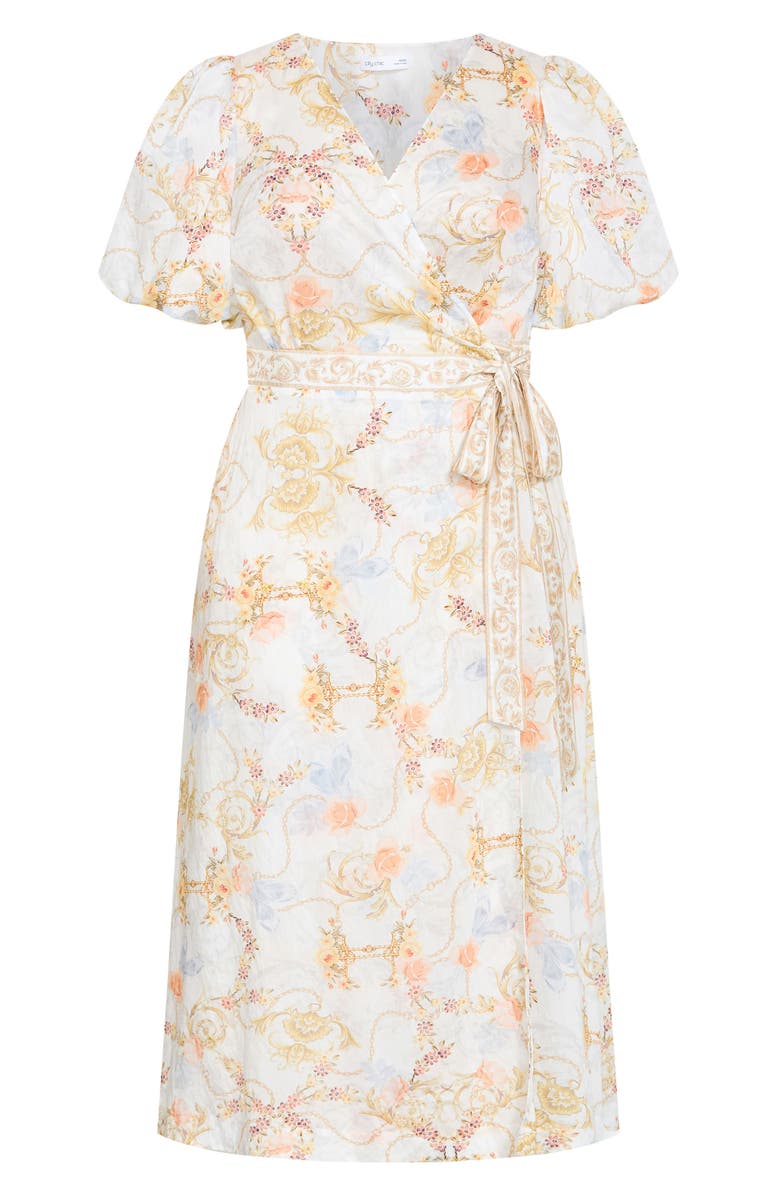 City Chic Anastasia Print Wrap Dress, Alternate, color, 