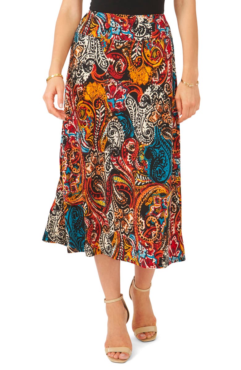 Chaus Paisley Print Skirt, Main, color, 