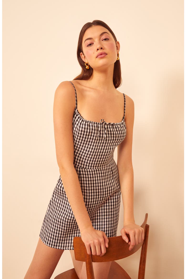Violaine Check Linen Sundress, Alternate, color, APRIL CHECK