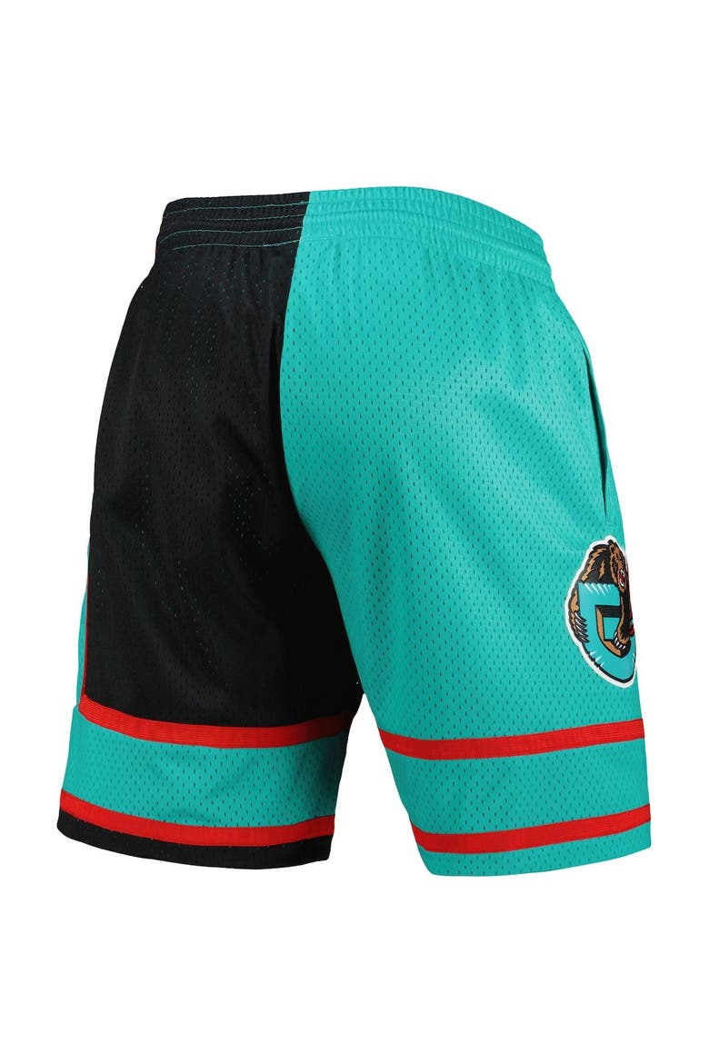 Men's Mitchell & Ness Black/Turquoise Vancouver Grizzlies Hardwood Classics 2001 Split Swingman Shorts, Alternate, color, Black