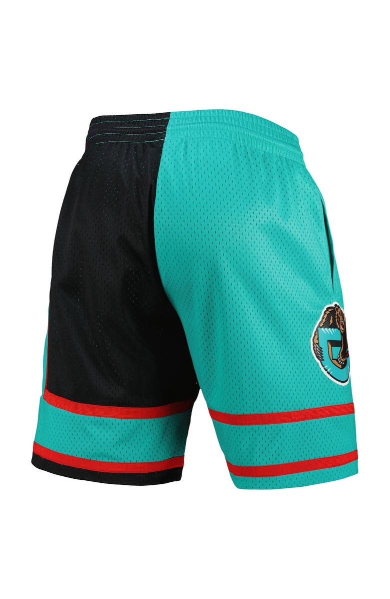 Mitchell & Ness Men's Mitchell & Ness Black/Turquoise Vancouver Grizzlies Hardwood Classics 2001 Split Swingman Shorts, Alternate, color, Black