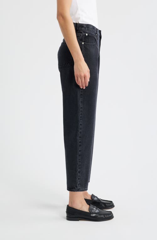 Frame The Candle High Waist Barrel Jeans In Black