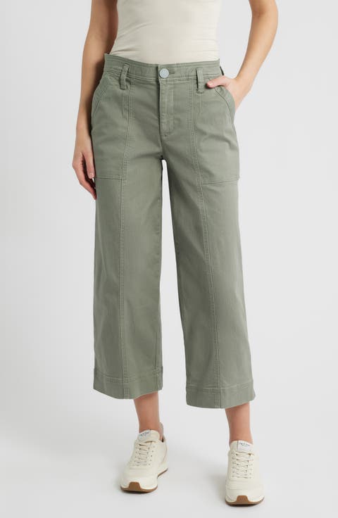 Skyrise Crop Wide Leg Utility Pants
