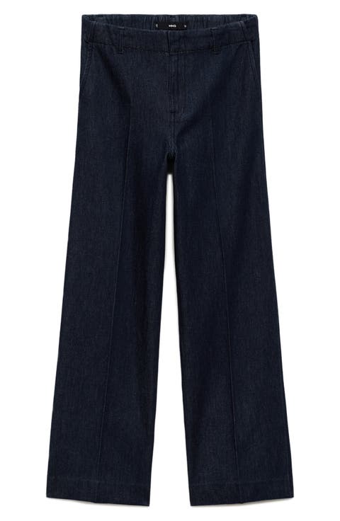 High Waist Wide Leg Denim Pants