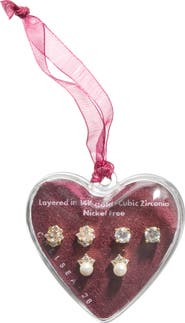 Chelsea28 Heart Ornament Set of Three Pairs Stud Earrings